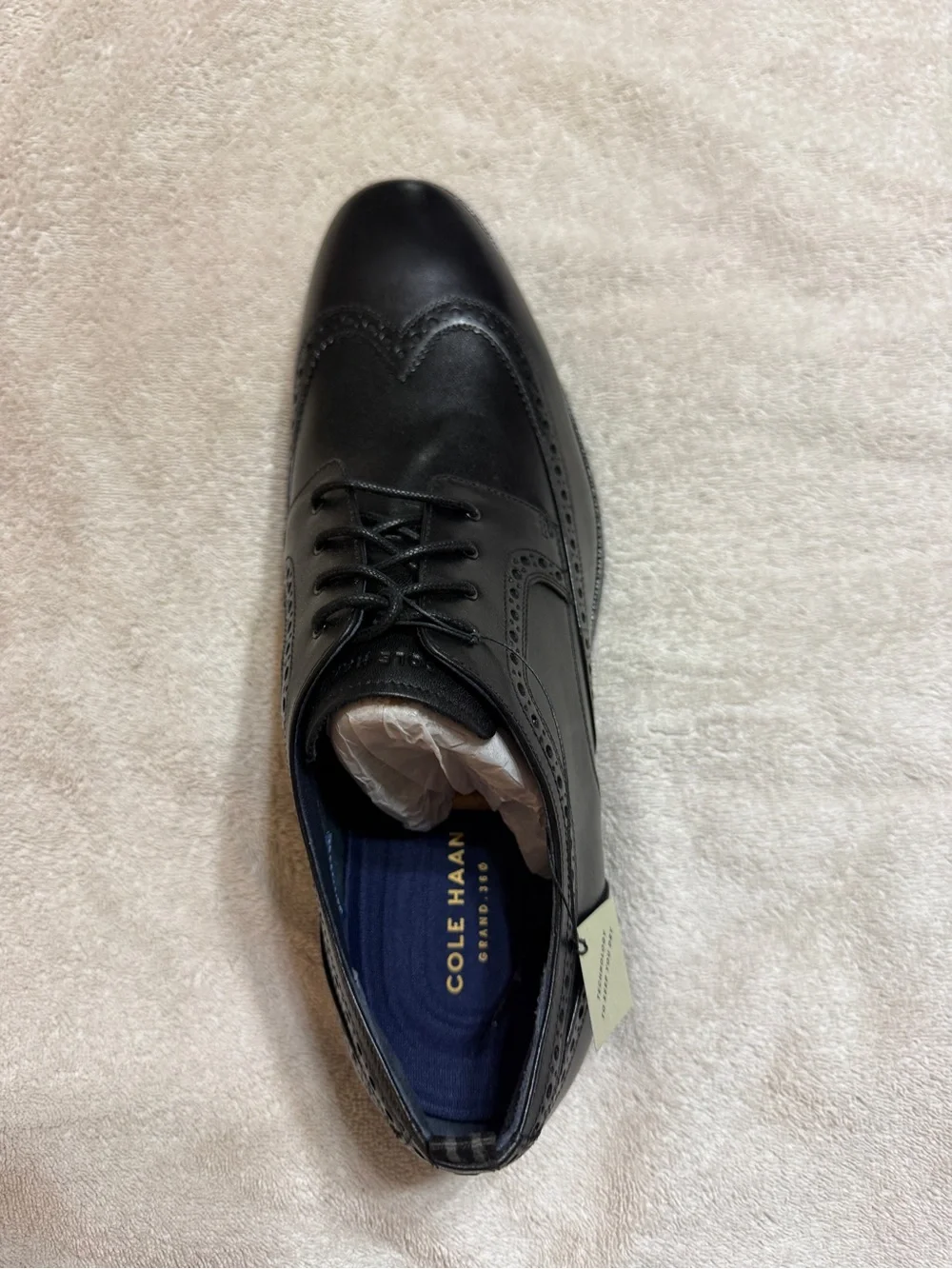 Cole Haan Black Leather Wingtip Derby